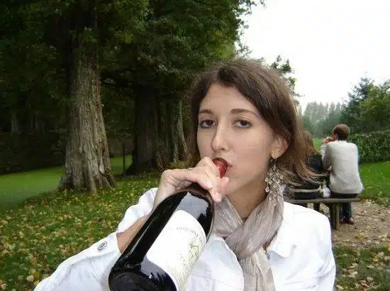 drinking from bottle