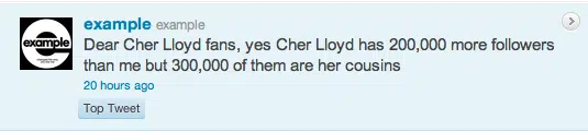 Example Twitter Cher Lloyd