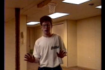 BASEMENT BASKETBALL (CIRCA 1990) This specky ginger kid tears it hard in his basement, rocking out like it's 1990 with the jams blastin' and the dunks flyin'. Time to get pumped!