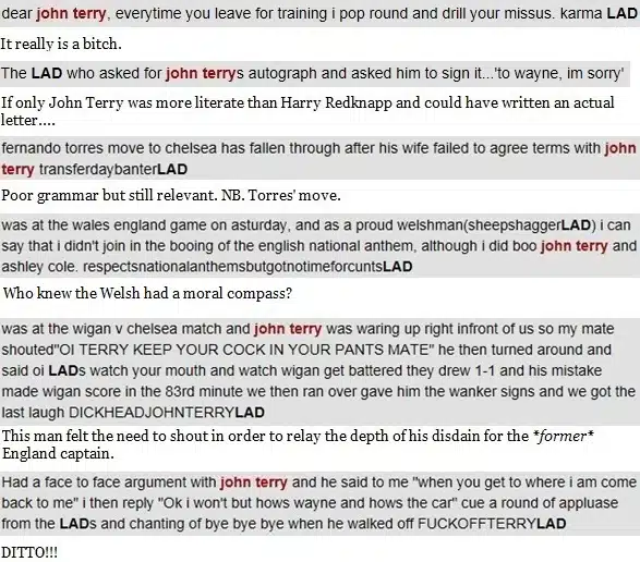 Thoughts on John Terry John Terry's Opinion Poll