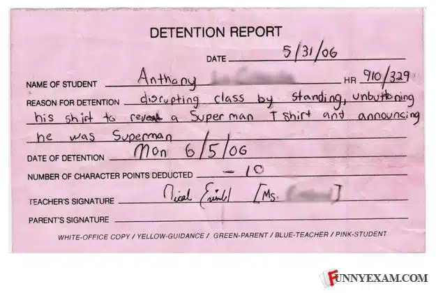 detention slip