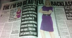 Sam Brick – Shithouse Worldwide media backlash at Sam Brick - the women who thinks she's too beautiful to hang onto her mates!