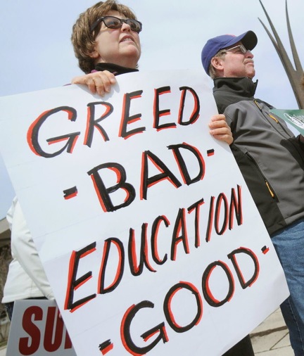 greed bad education good