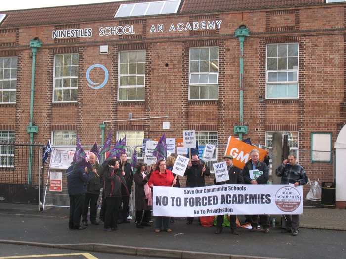 gove ninestiles visit forced academies