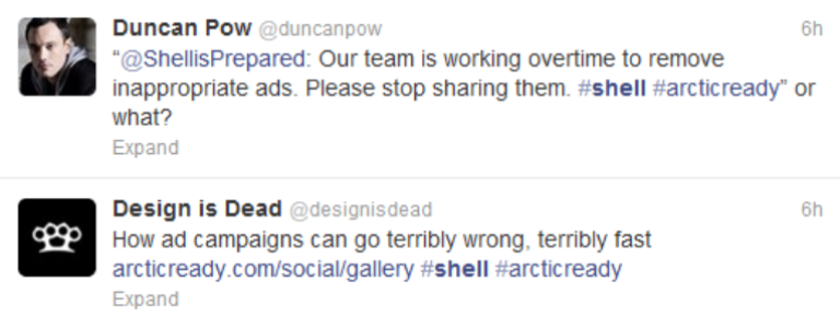 Twitter abuse for Shell PR disaster