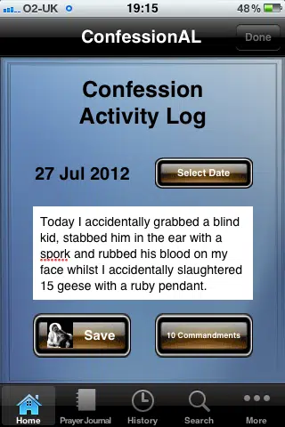 ConfessionAL Activity Log ConfessionAL Activity Log