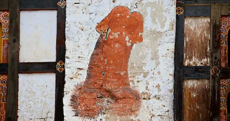 Bhutan-penis-symbol Bhutan Phallus House Symbol