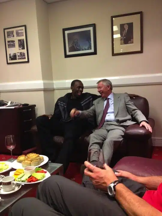 Usain Bolt Talking With Alex Ferguson Usain Bolt Talking With Alex Ferguson