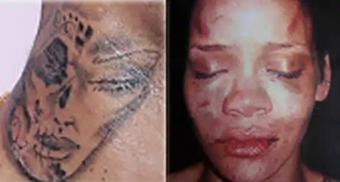 Rihanna Chris Brown Neck Tattoo Rihanna Chris Brown Neck Tattoo