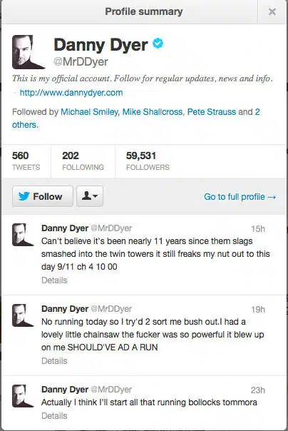 danny dyer tweet danny dyer tweet