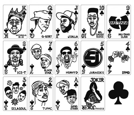 hip hop playing cards clubs