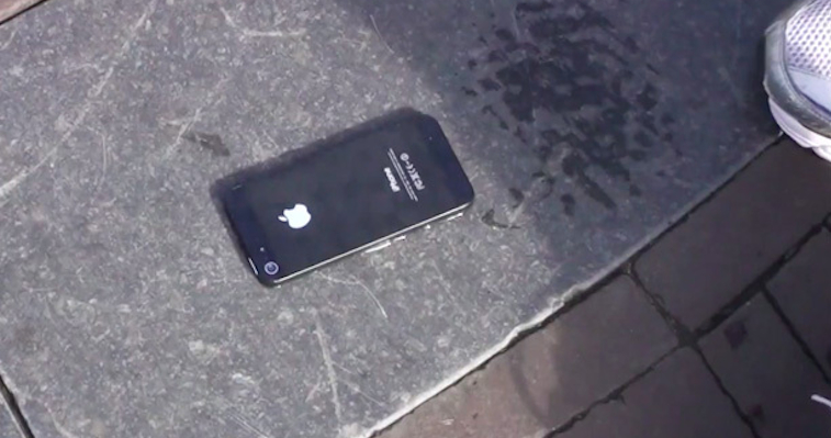 iphone 5 glued to ground