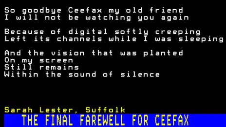 Ceefax, Sarah