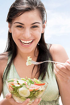 Women Laughing Alone With Salad 4 Women Laughing Alone With Salad 4