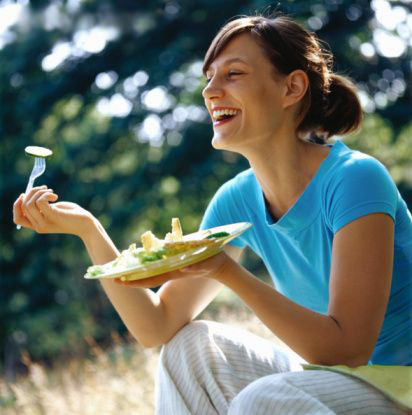 Women Laughing Alone With Salad 7 Women Laughing Alone With Salad 7