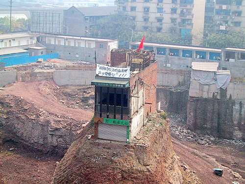 Chongqing Nail House Aerial View