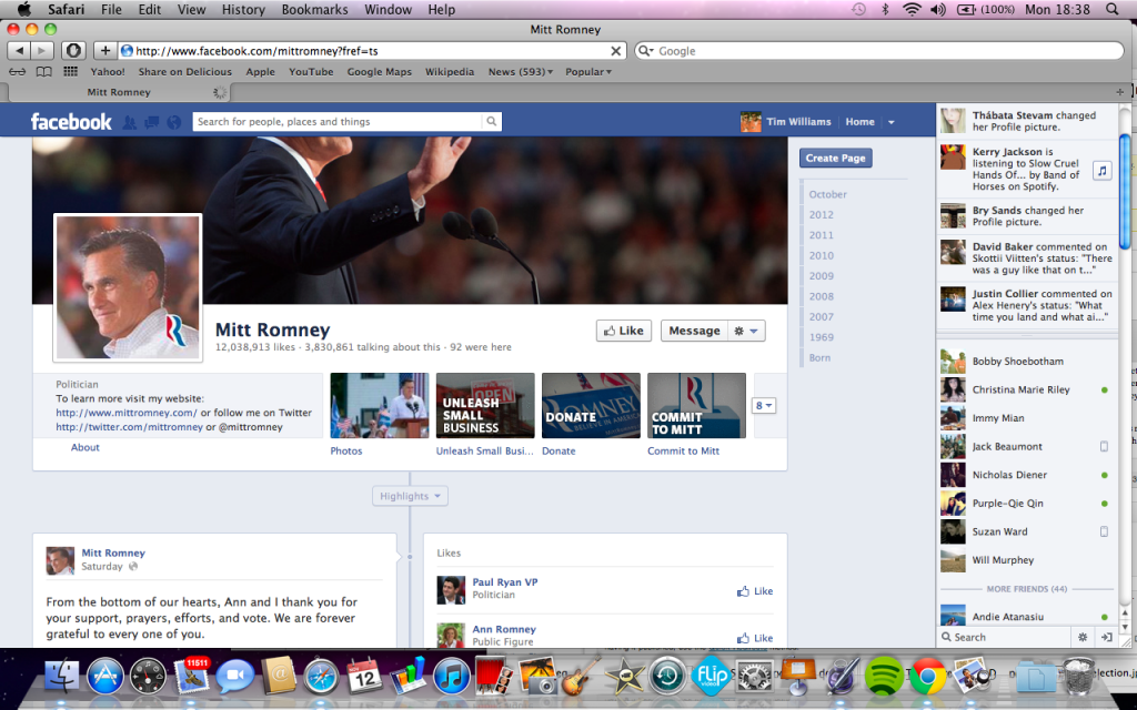 Mitt Romney Facebook Page
