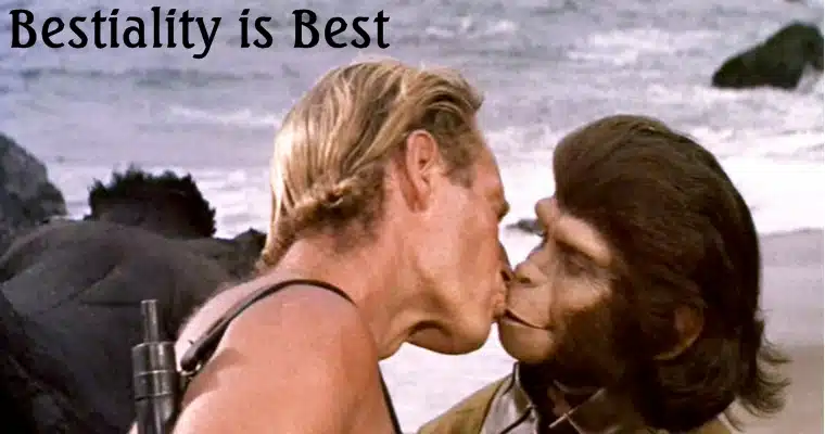 Planet Of The Apes Monkey Snog - Bestiality is Best Planet Of The Apes Monkey Snog - Bestiality is Best