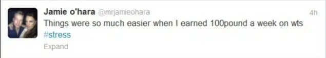 Jamie O' Hara Twitter Screengrab 1 Jamie O' Hara Twitter Screengrab 1
