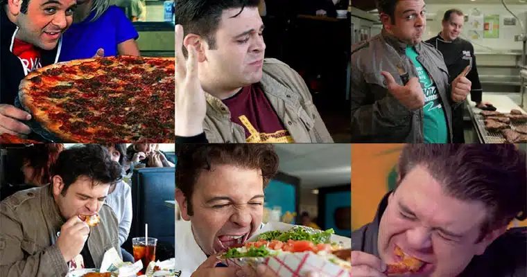 man vs food collage
