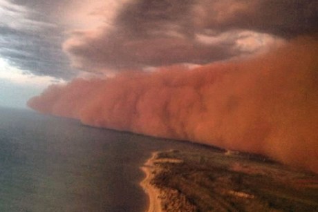 Australian Sand Storm 2013 - Onslow From Plane