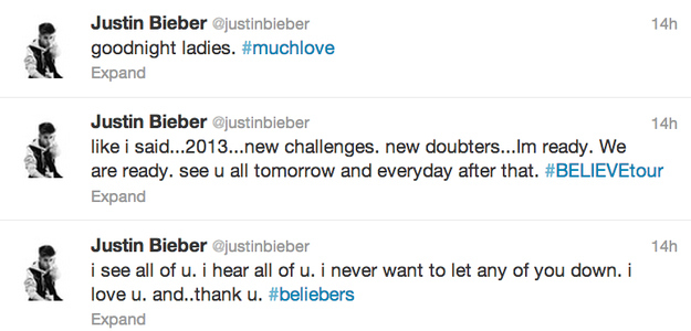 Justin Bieber Blunt Twitter Response