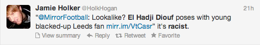 El Hadji Diouf Blacking Up Twitter Screengrab 4