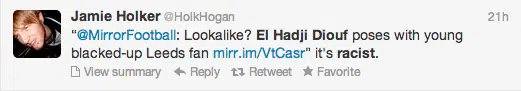 El Hadji Diouf Blacking Up Twitter Screengrab 4 El Hadji Diouf Blacking Up Twitter Screengrab 4