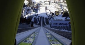 Helmet Cam Footage Of Dude Launching Off Massive Ski Jump Hill