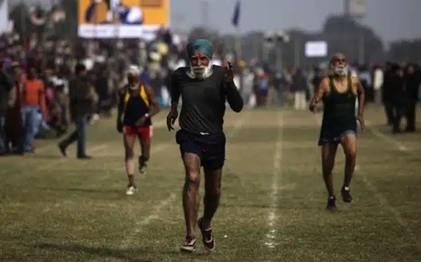 Rural Olympics Race Old Men 100m Sprint Rural Olympics