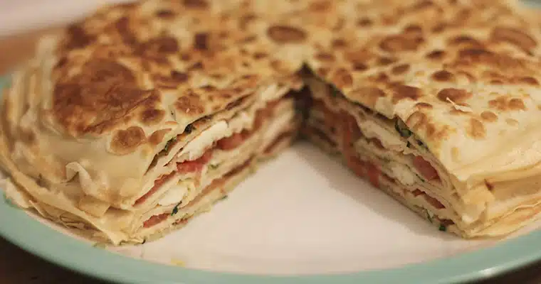 Savoury pancake cake Savoury pancake cake