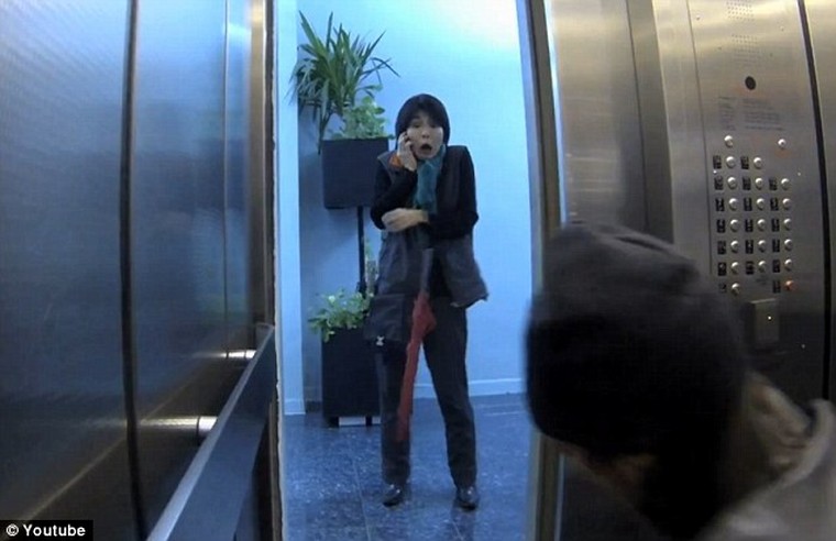 Elevator prank - would you jump in to stop a murder?