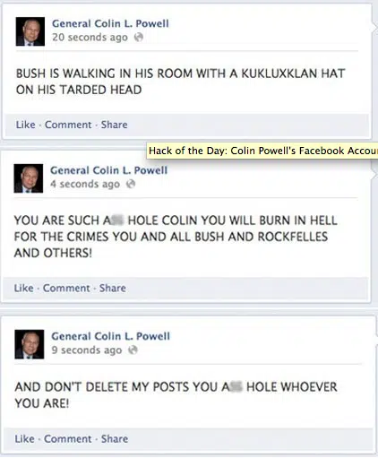 Colin Powell Facebook Hack 2