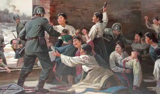 Anti American North Korean Poster - Family War Fight Anti American North Korean Poster - Family War Fight