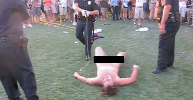 Naked Man Coachella Tasered