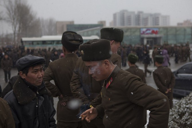 North Korea Soldier Smoking - Pyongyang