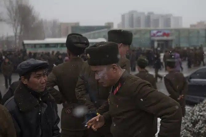 North Korea Soldier Smoking - Pyongyang North Korea Soldier Smoking - Pyongyang