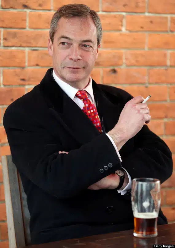 UKIP Leader Nigel Farage Visits Eastleigh To Canvass With Candidate Diane James