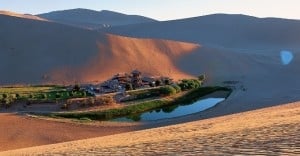 Check Out Crescent Lake, A Lake That Exists In The Middle Of The Chinese Desert