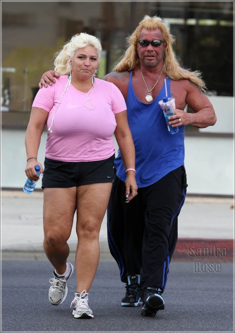 Dog the Bounty hunter and wife Beth Chapman getting a Tan at Sunset Tan