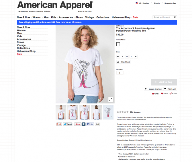 American Apparel T-shirt Vagina