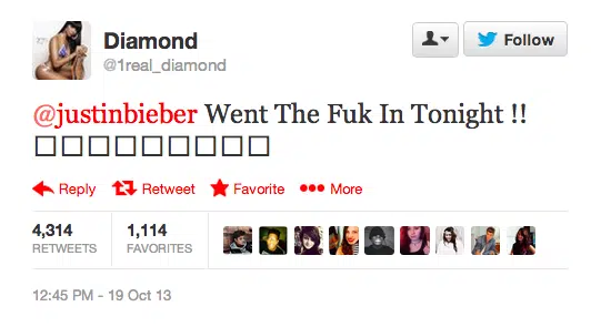 Justin Bieber Strippet Tweet 2
