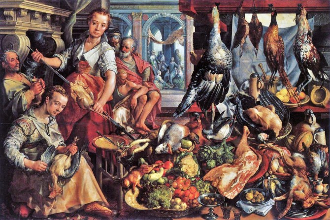 Tudor Gluttony Feast - Joachim-Beuckelaer-The-Well-Stocked-Kitchen
