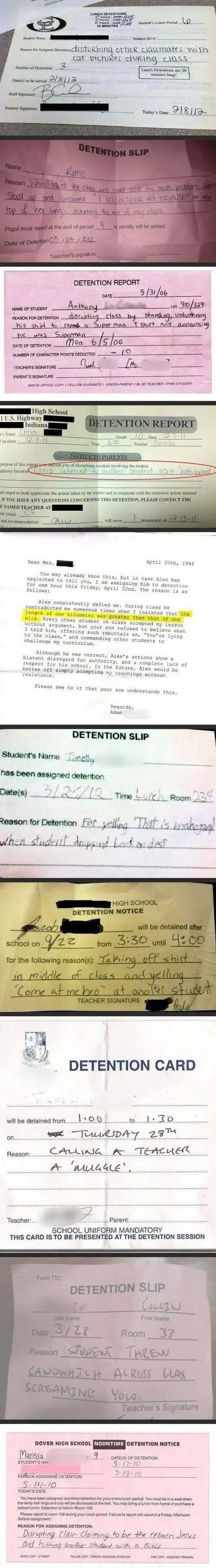 Detention Slips