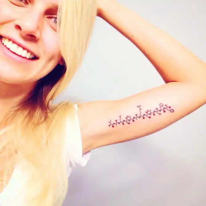 Science Maths Geek Tattoos - amino acid sequence