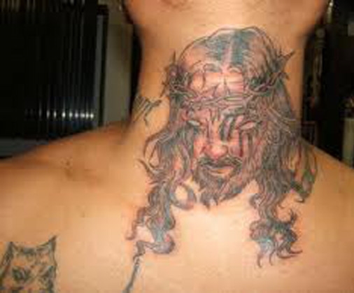 Weird Bad Jesus Tattoo - Evil Jesus