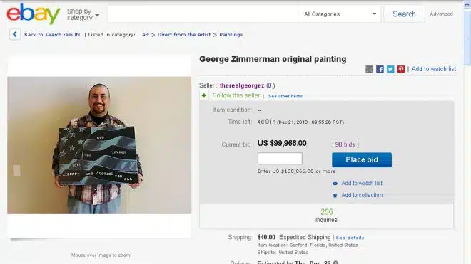 george zimmerman ebay