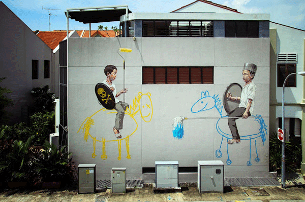 kid fight mural