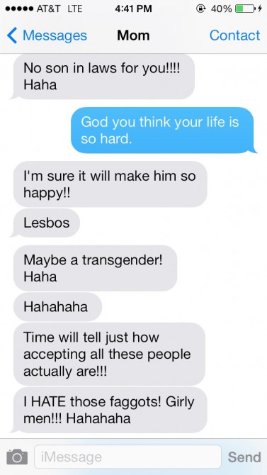 Texts From My Homophobic Mother 1