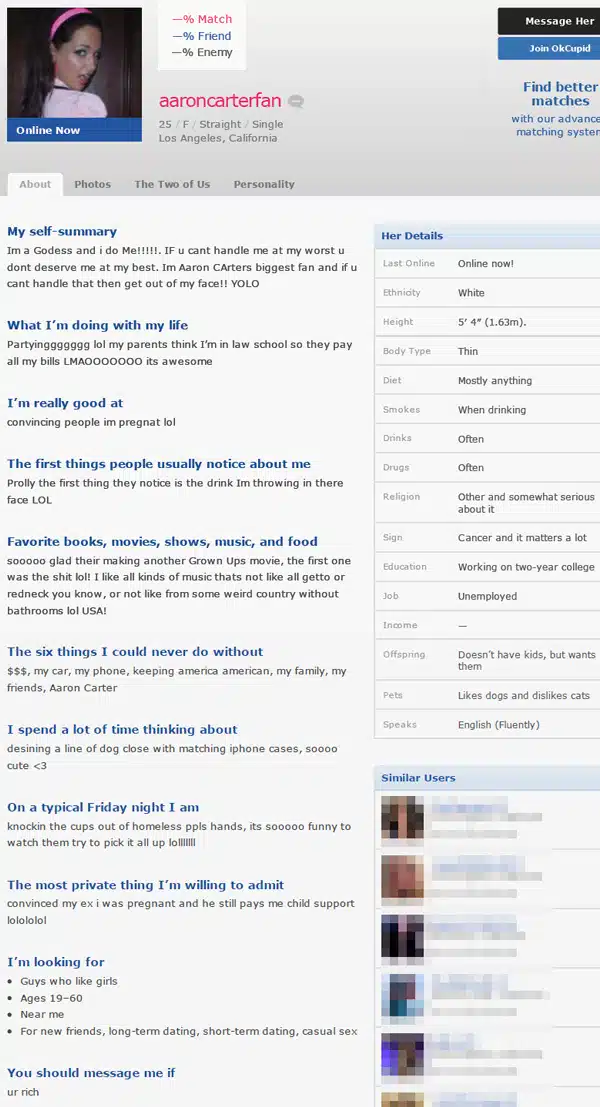 Worst Online Dating Profile Ever